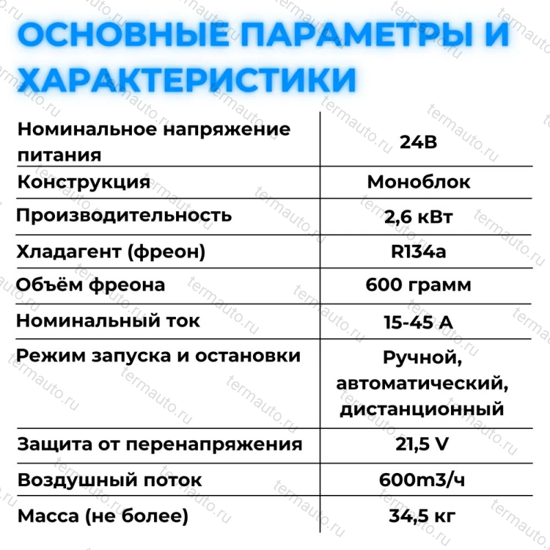 автокондиционер моноблок 12В электрический моноблок 12В
